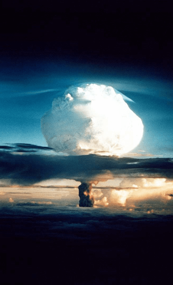Nuclear weapon test Mike (yield 10.4 Mt) on Enewetak Atoll.