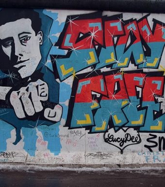 Stay Free Mural by Christoph Frank, East Side Gallery, Berlin, Germany.